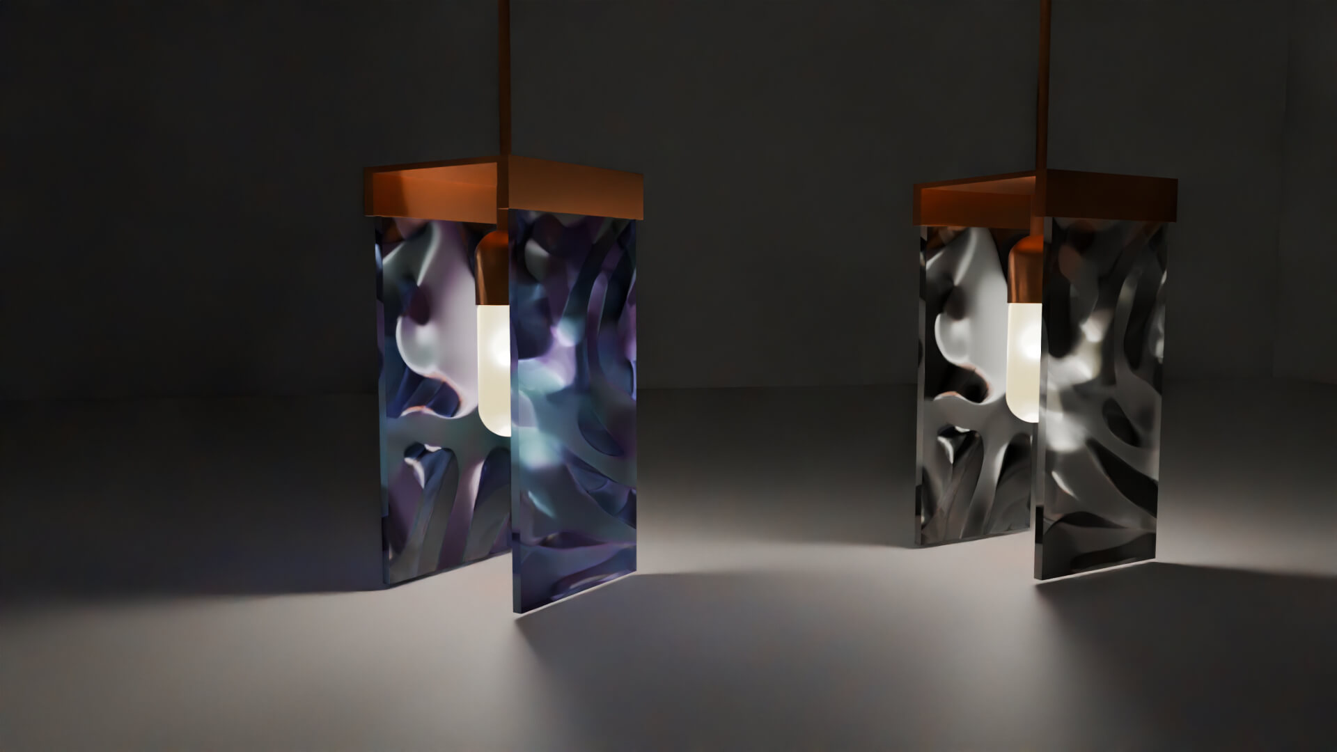 Adjustable Pendant Light Texture Glass Luxury Lamp 3D Model