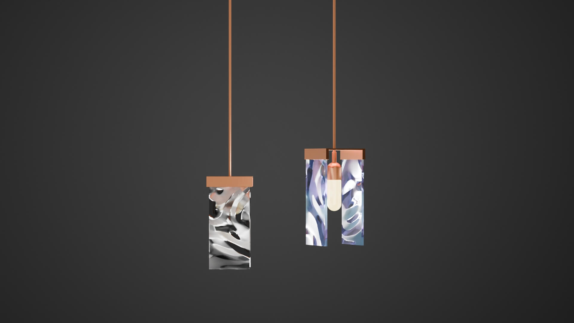 Adjustable Pendant Light Texture Glass Luxury Lamp 3D Model