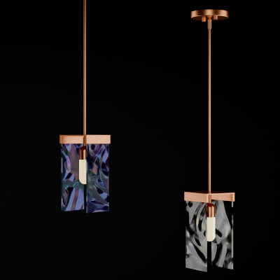 Adjustable Pendant Light Texture Glass Luxury Lamp