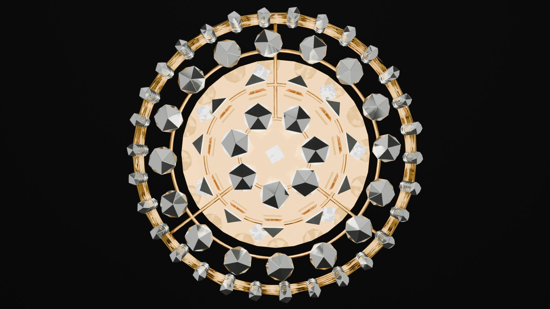 Silver Modern Crystal Drum Chandelier 3D Model