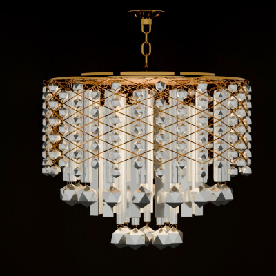 Silver Modern Crystal Drum Chandelier