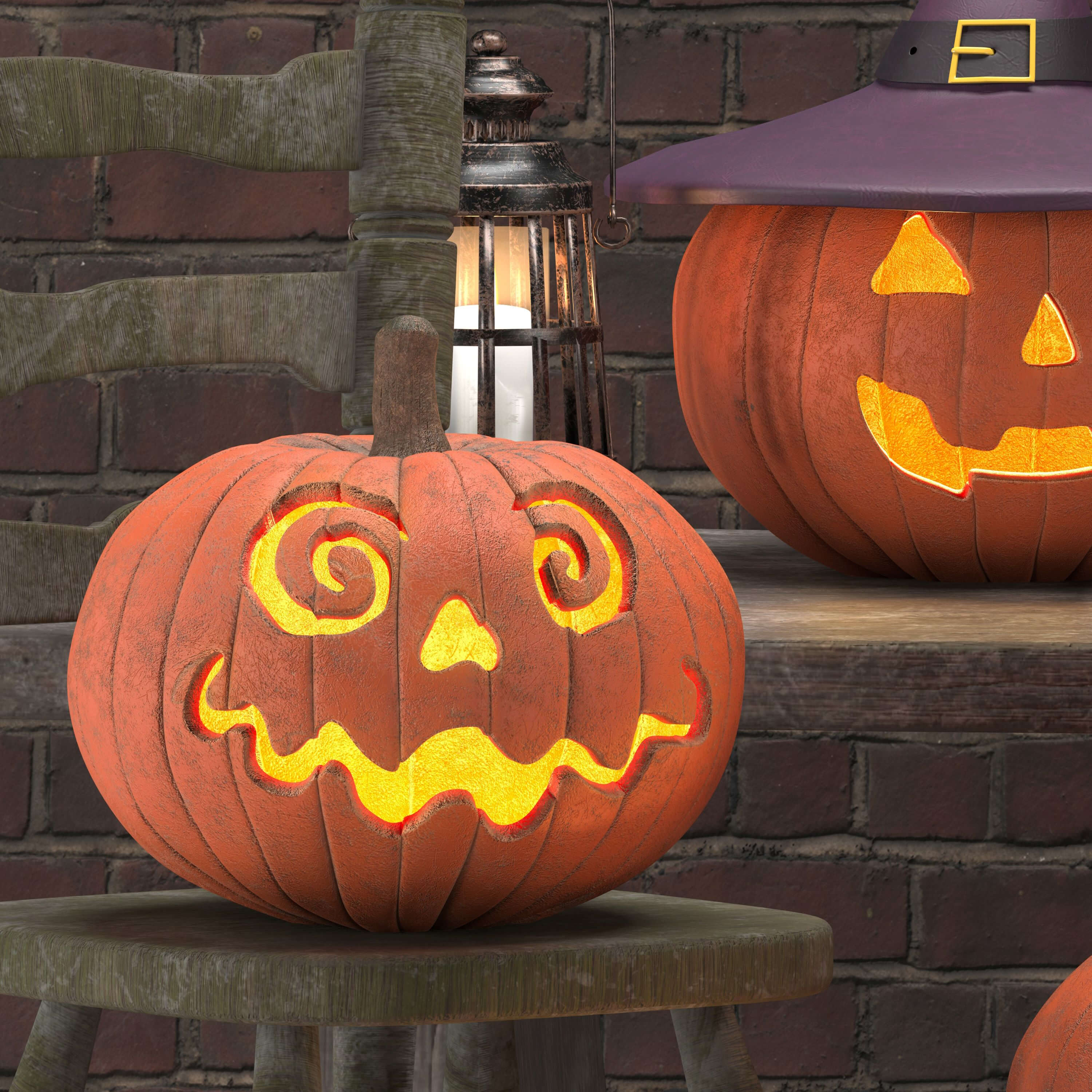 Decorative Set Halloween 3D Model