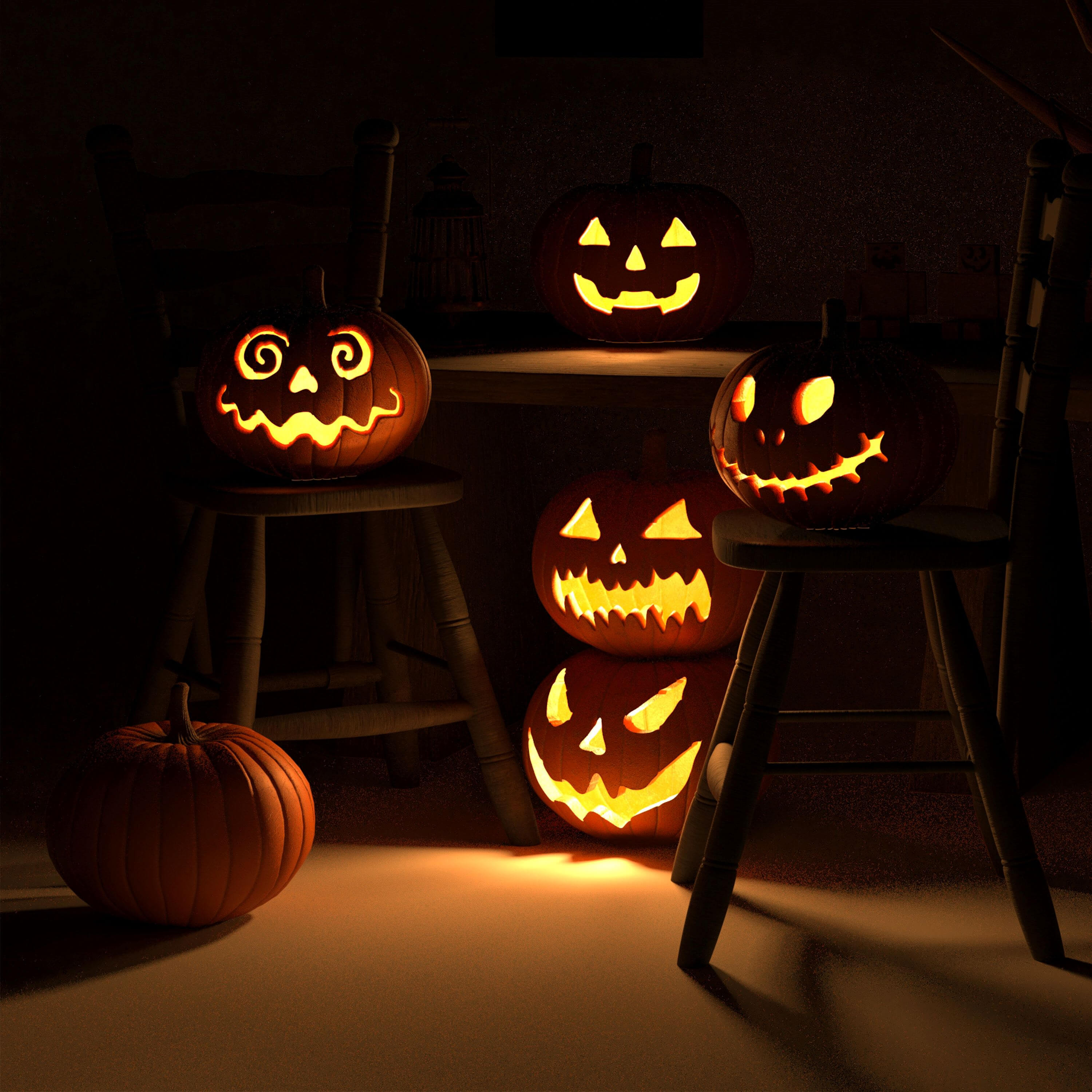 Decorative Set Halloween 3D Model