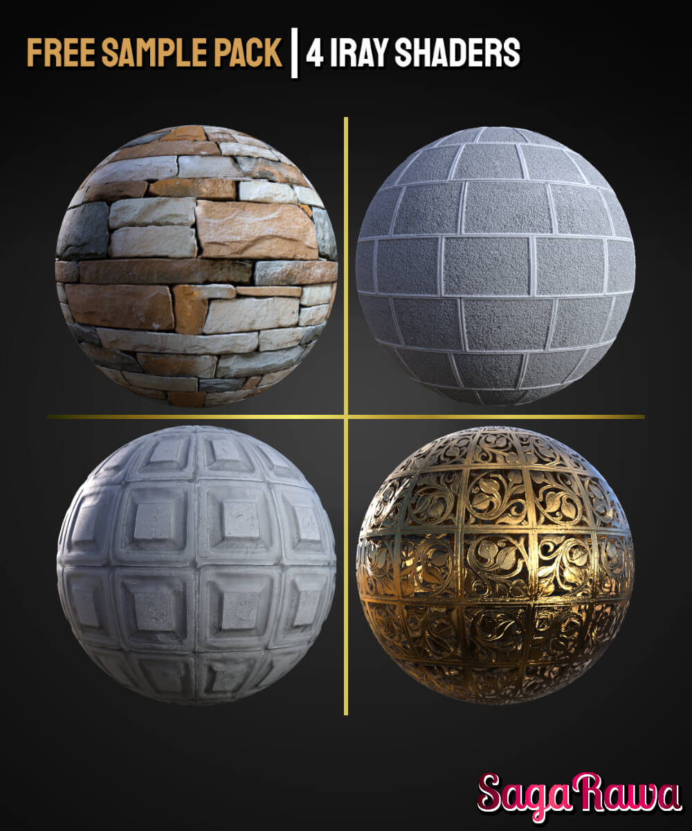 Free Sample Pack &mdash 4 HQ Architectural Shaders  Preset Daz Content
