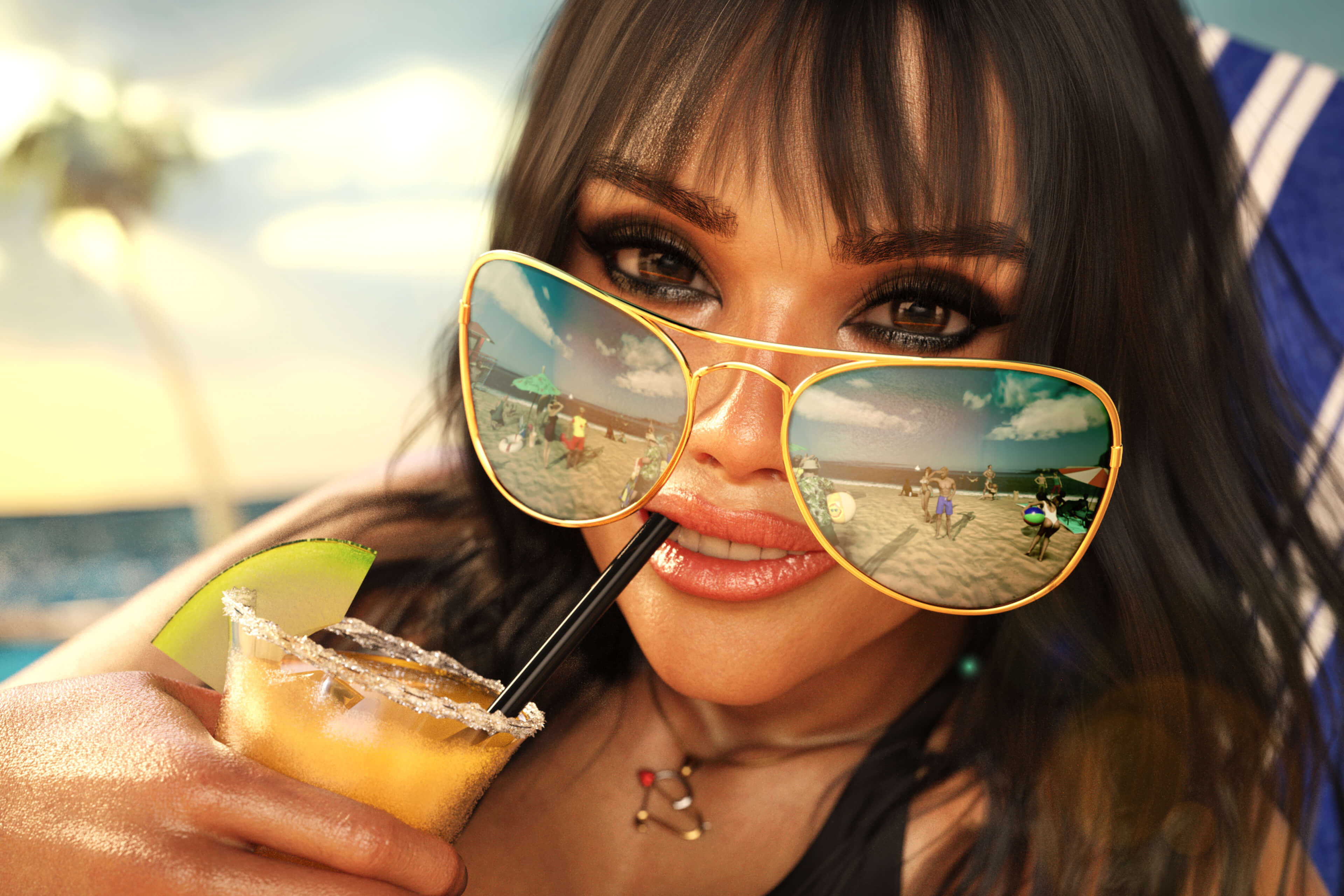 Summer Eyes 3D Render, Digital Artwork by SagaRawa