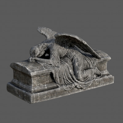 Angel of Grief Weeping Angel Low Poly Game Ready Statue