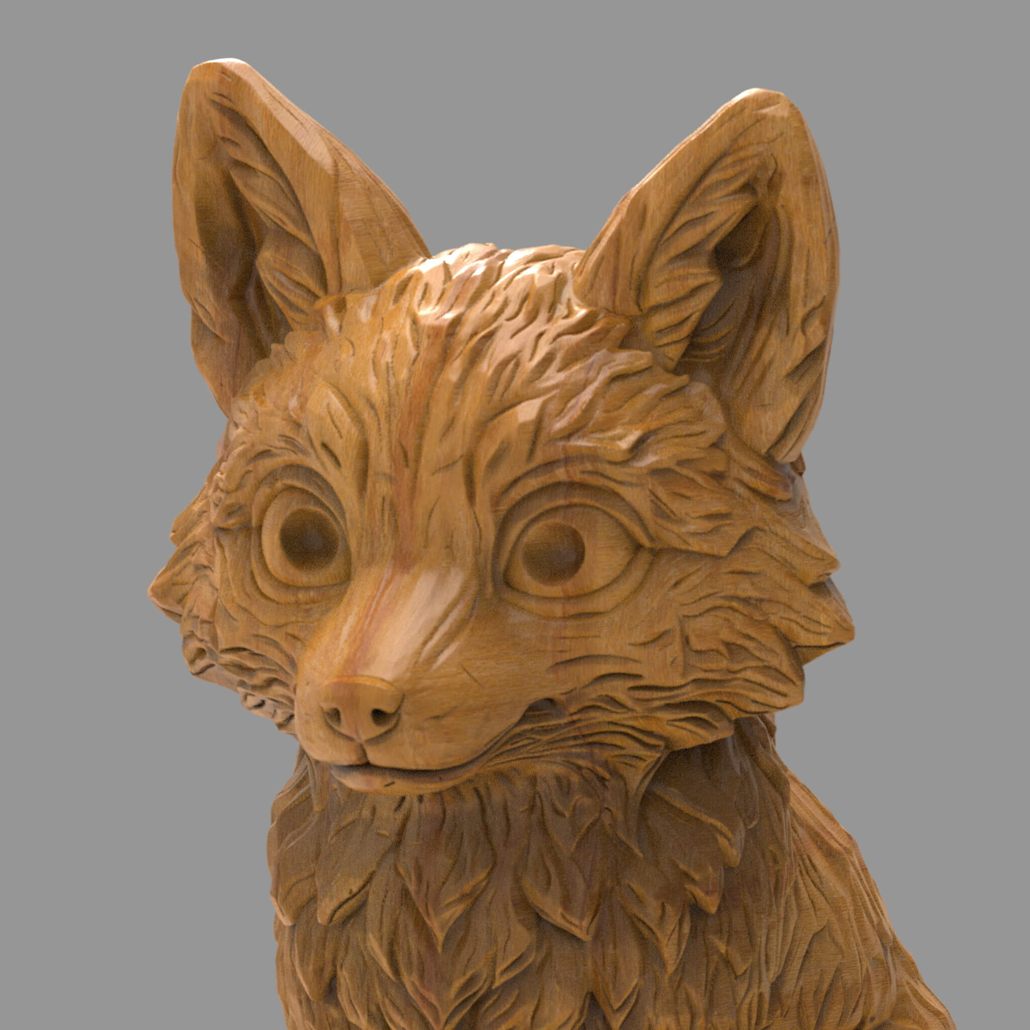 Chibi Stylized Fox 3d Print Model 3D Model