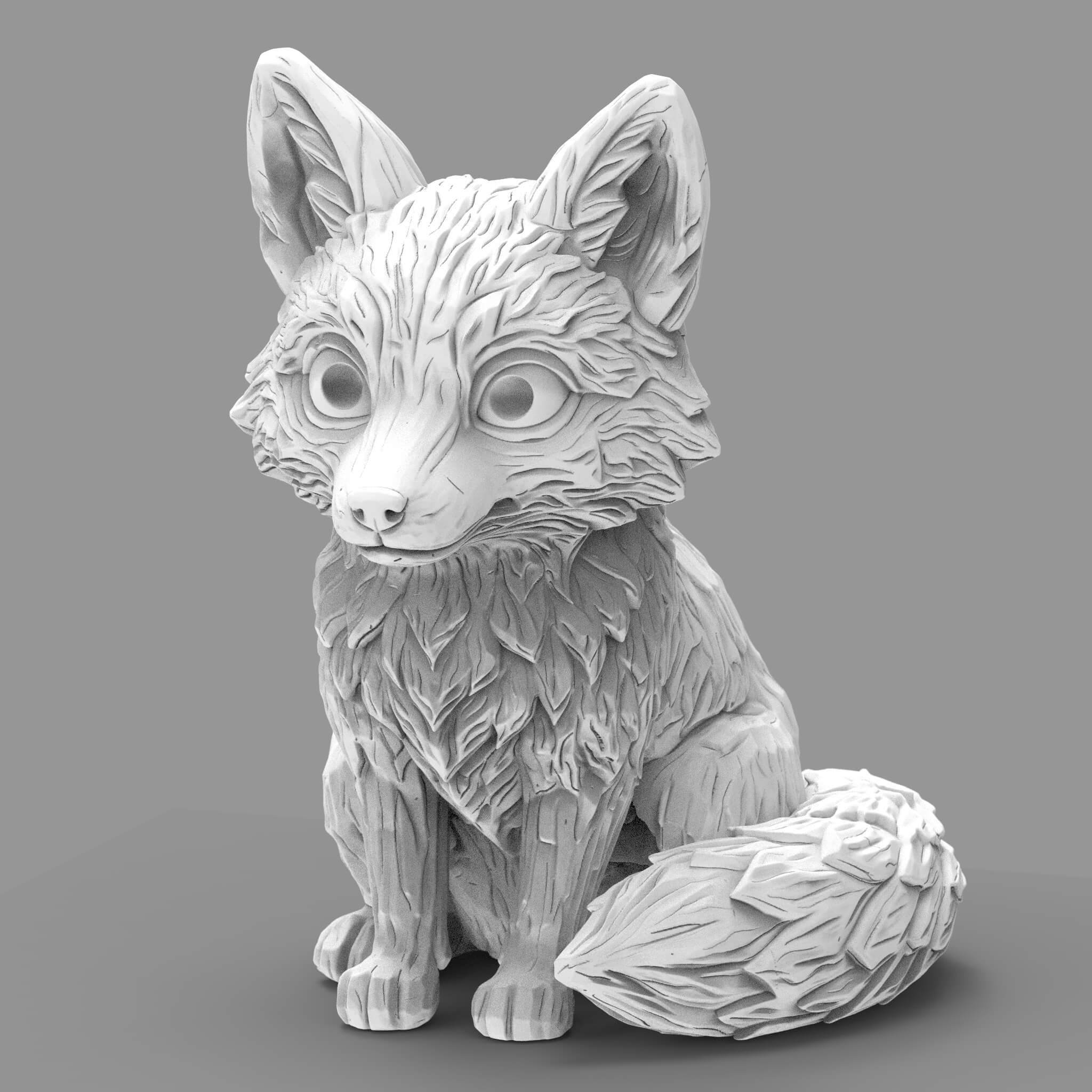 Chibi Stylized Fox 3d Print Model 3D Model