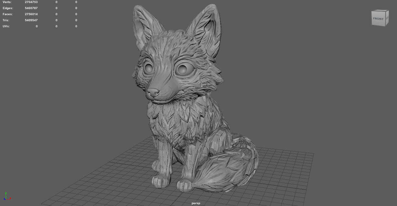 Chibi Stylized Fox 3d Print Model 3D Model