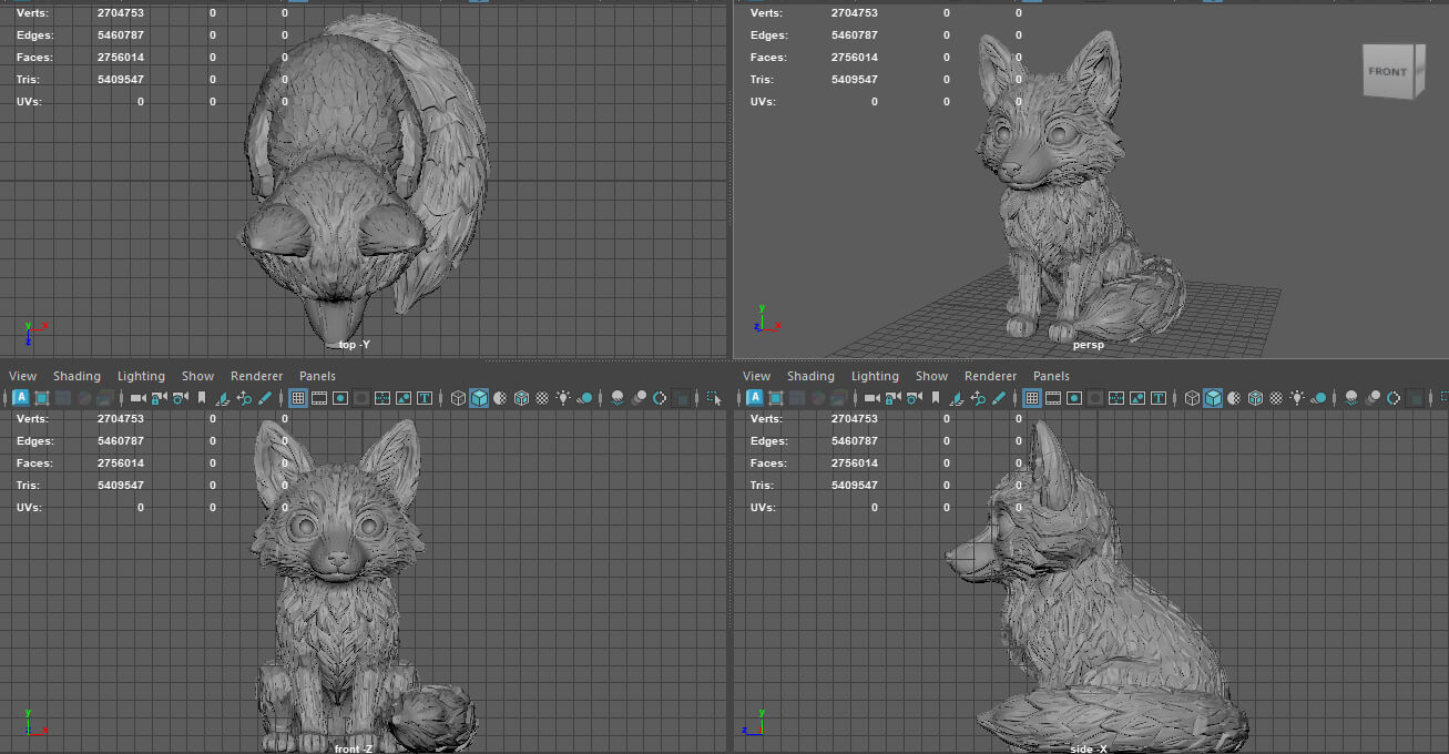 Chibi Stylized Fox 3d Print Model 3D Model