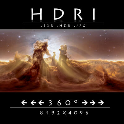 Cosmic Majesty 8K Ultra-HDRI Golden Nebula Pillars 32-Bit EX