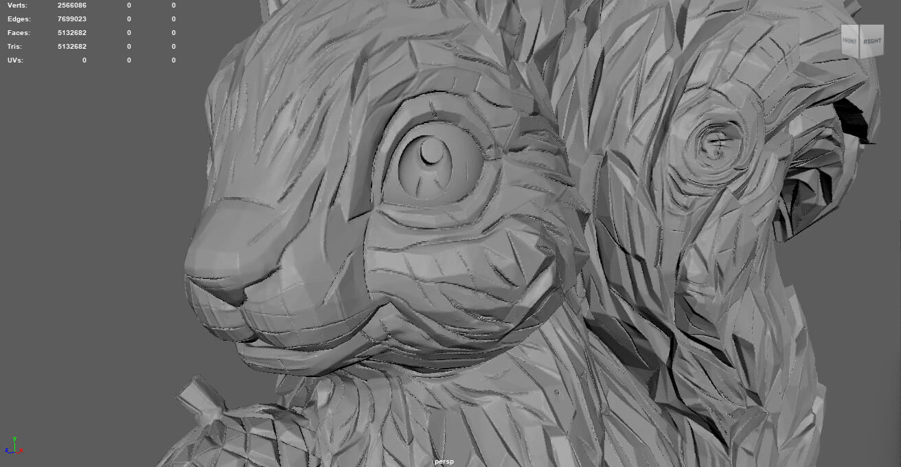 Cute Carved Wood Squirrel 3D Print Model 3D Model