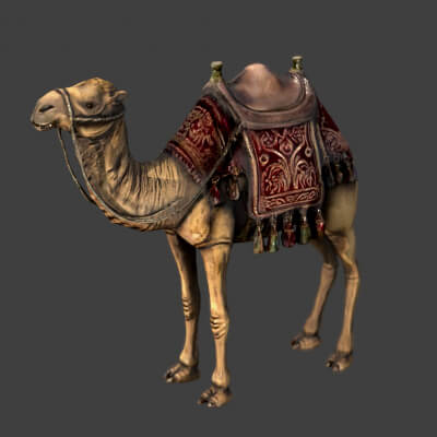 Detailed Arabian Camel Low Poly 3D Model