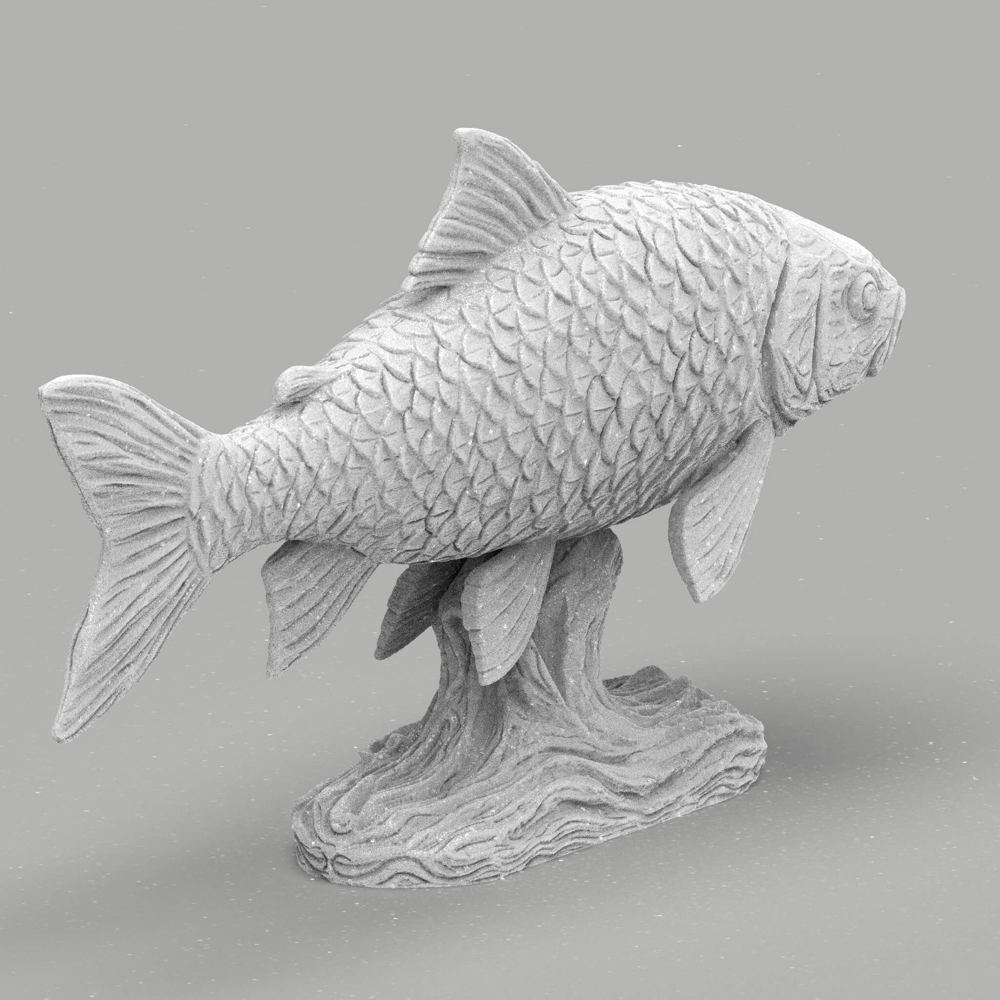 Detailed Fish Sculpture - Premium STL 3D Model