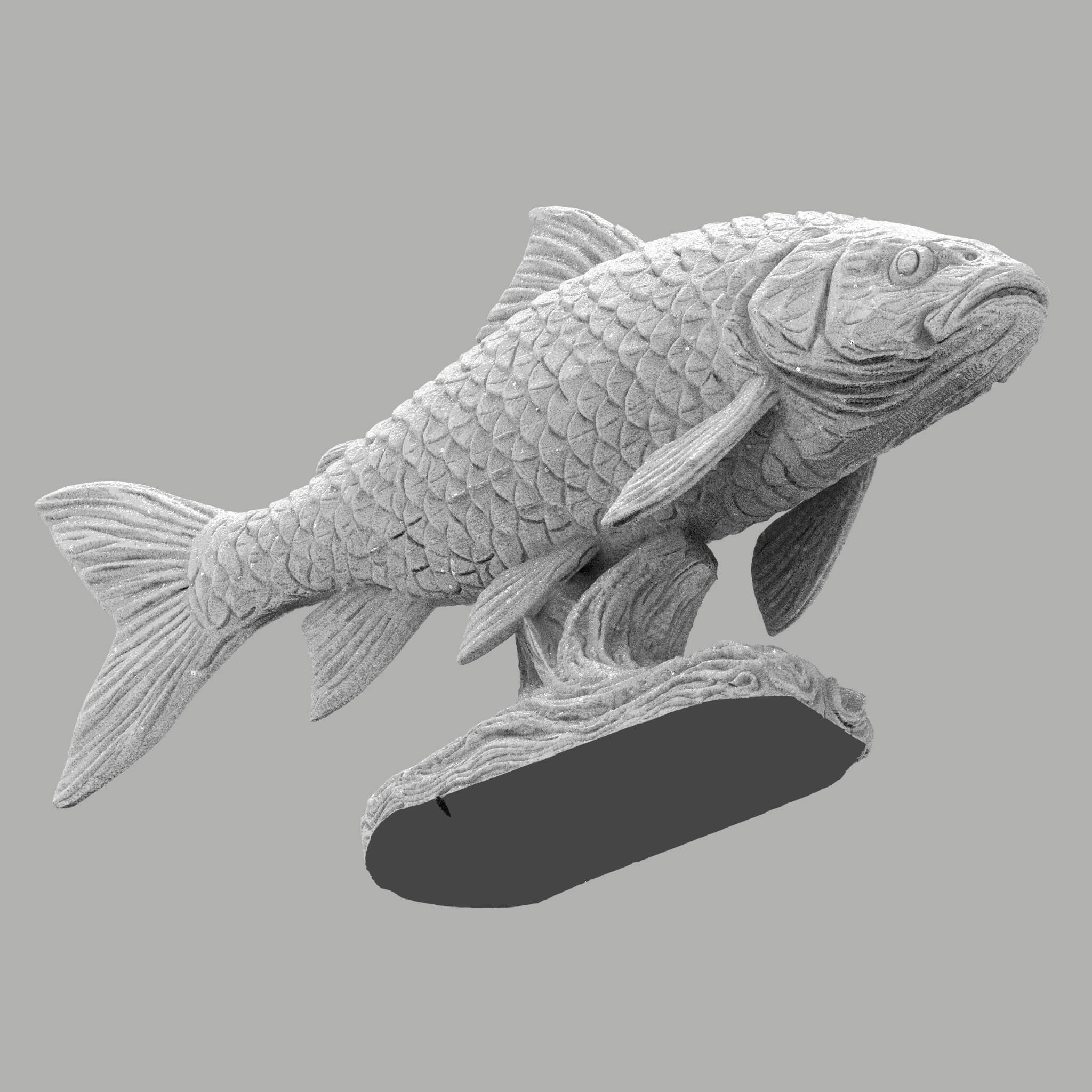 Detailed Fish Sculpture - Premium STL 3D Model