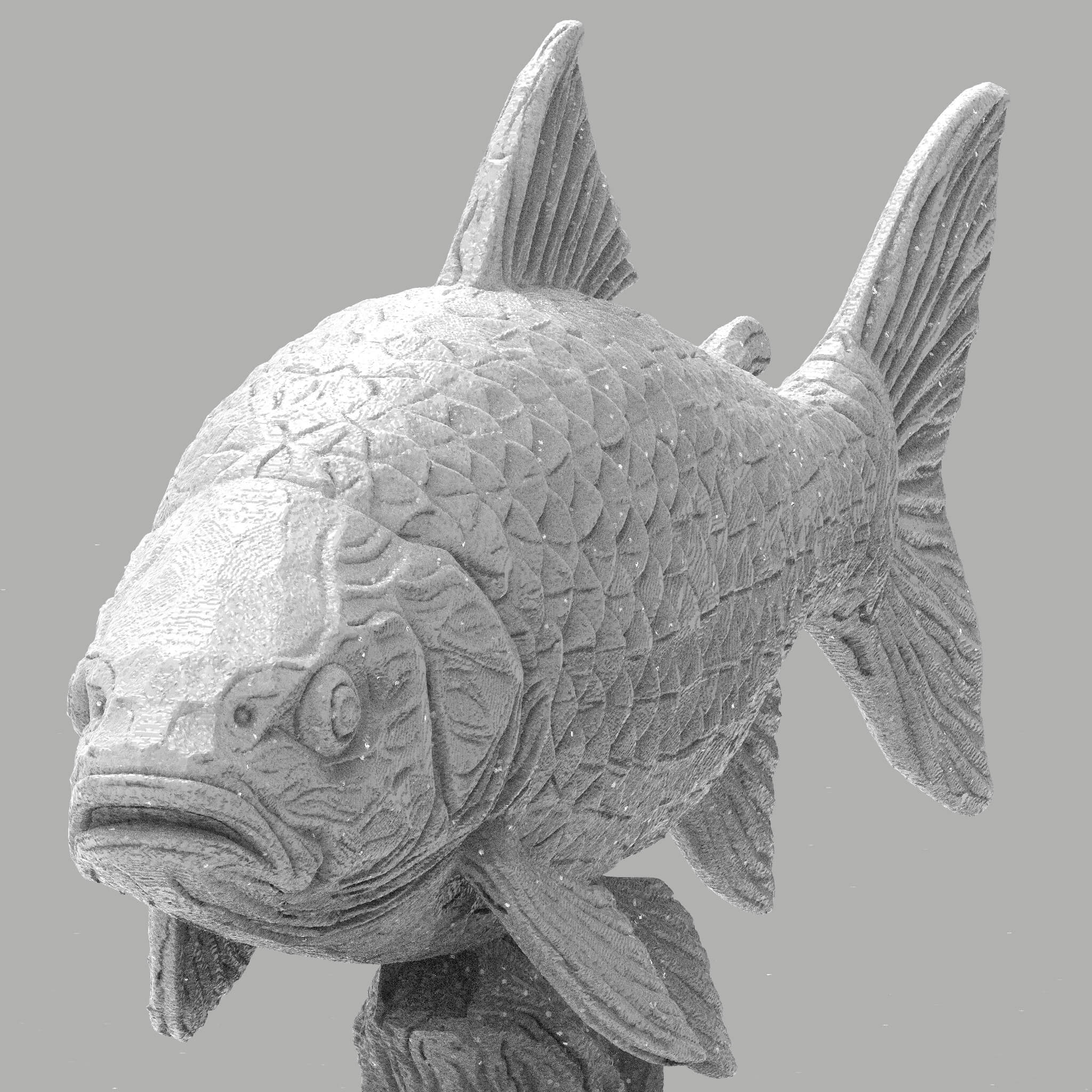 Detailed Fish Sculpture - Premium STL 3D Model