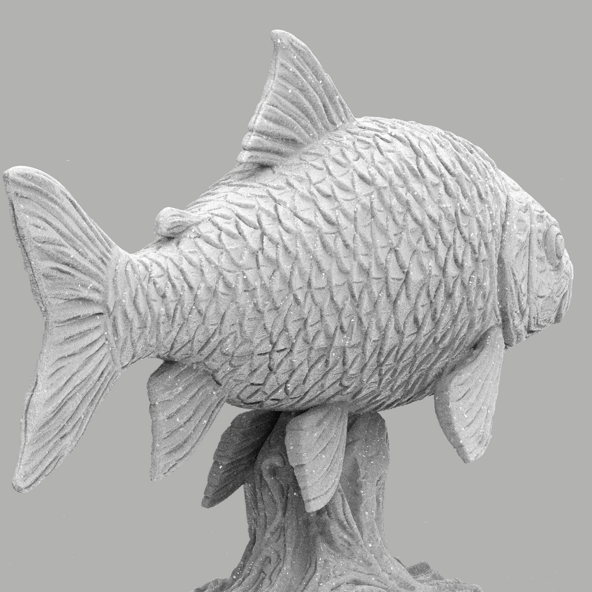 Detailed Fish Sculpture - Premium STL 3D Model