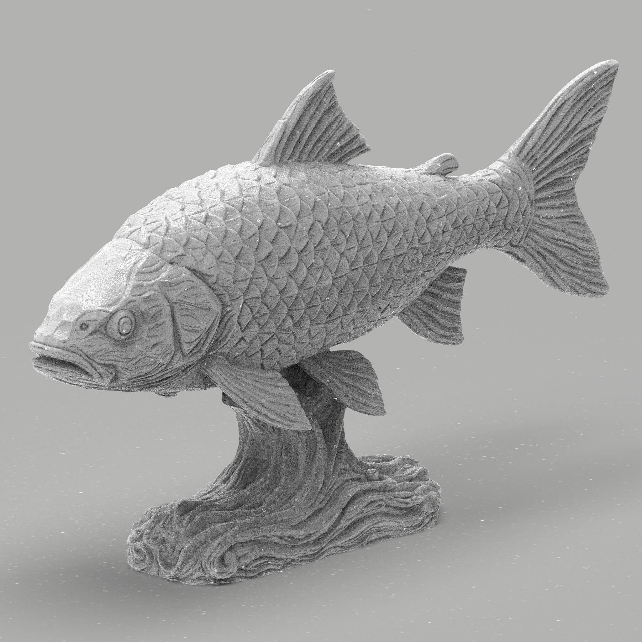 Detailed Fish Sculpture - Premium STL 3D Model