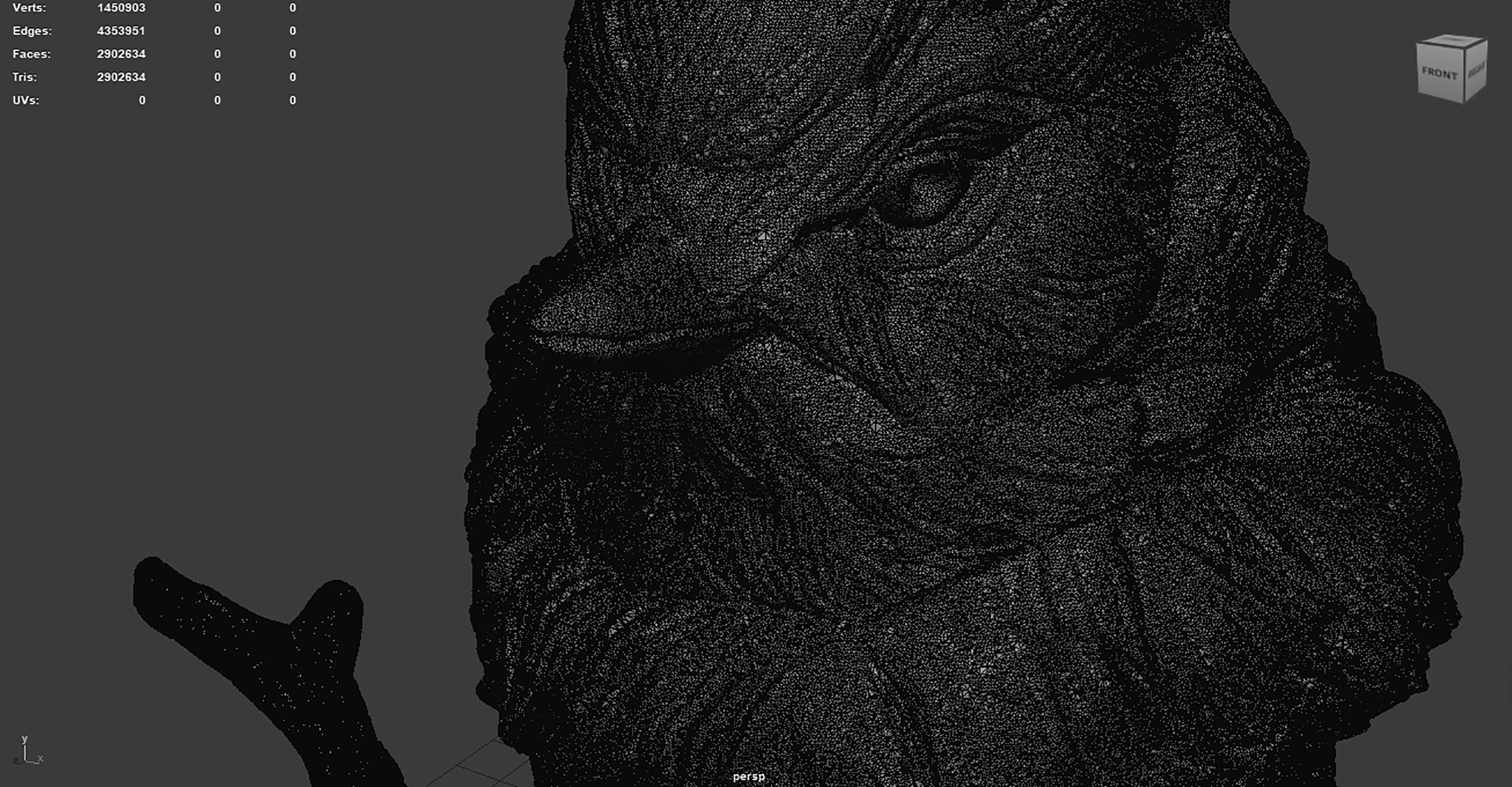 Handmade Wood Carved Northern Cardinal 3D Model
