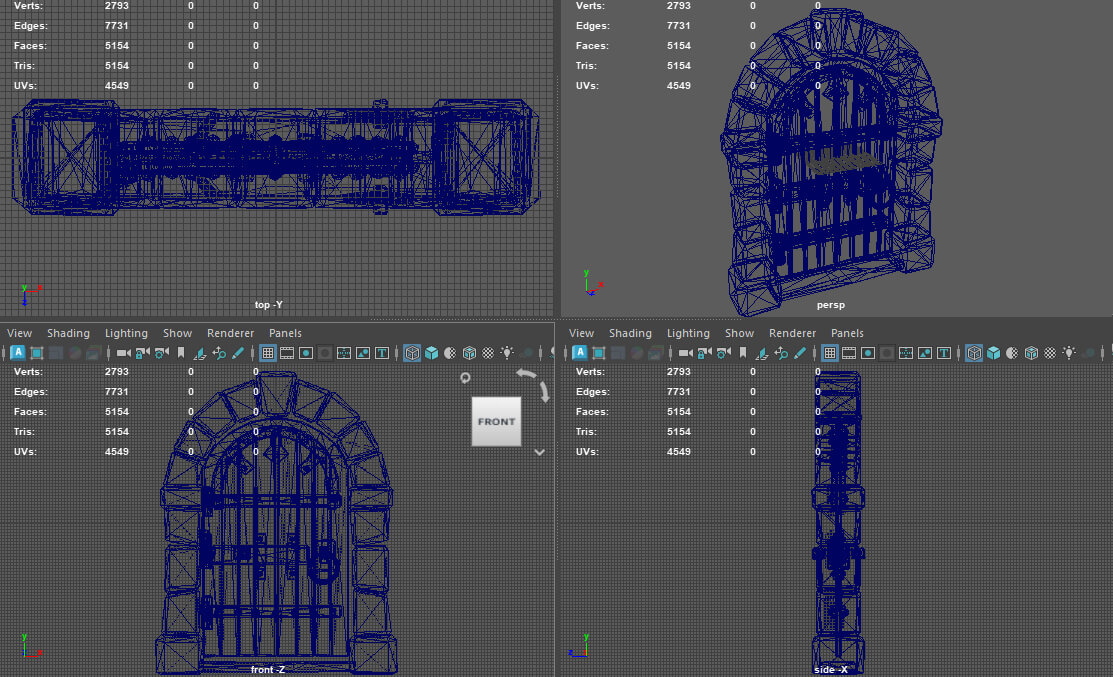 Stylized Medieval Dungeon Door - Low Poly 3D Model 3D Model