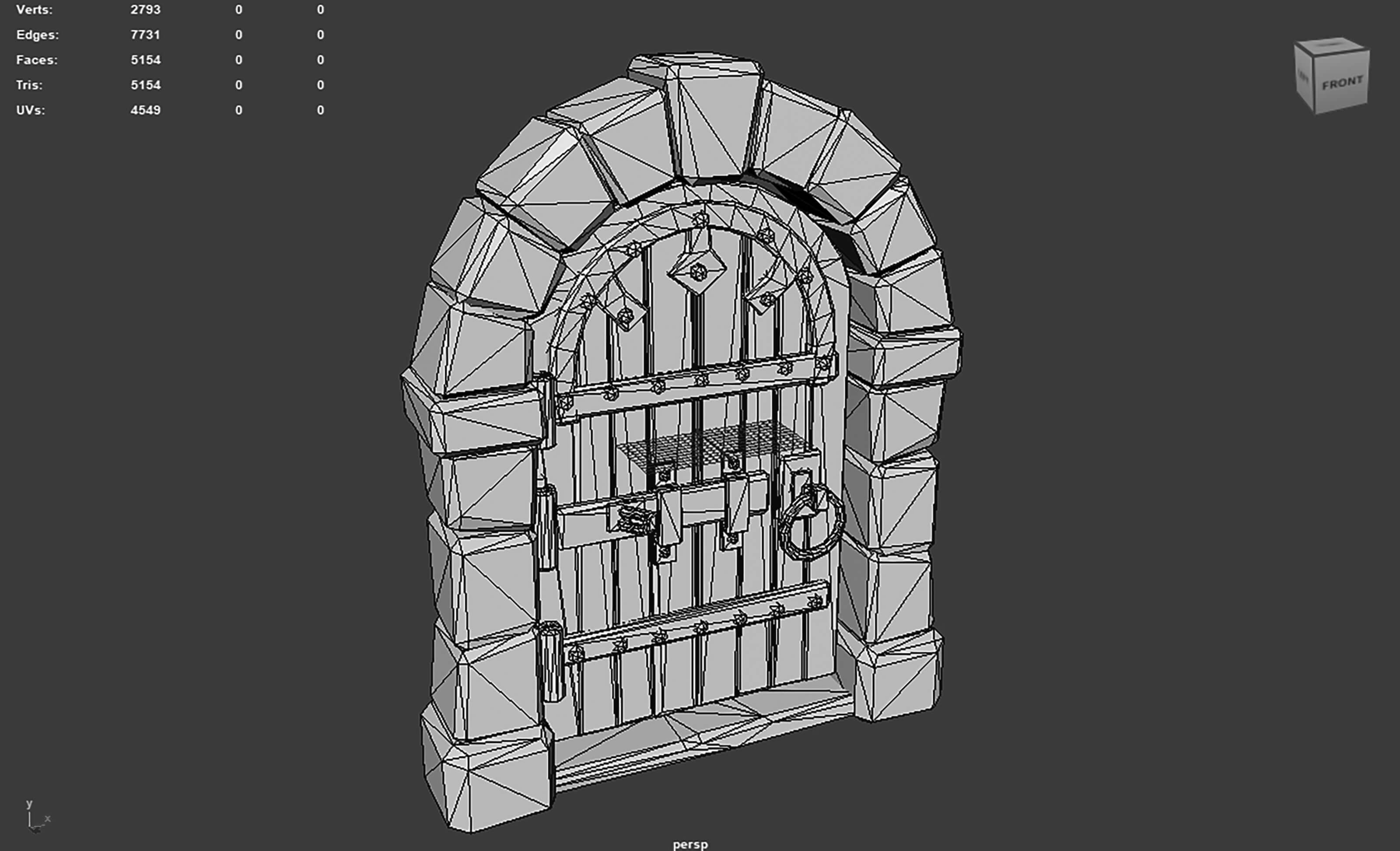 Stylized Medieval Dungeon Door - Low Poly 3D Model 3D Model