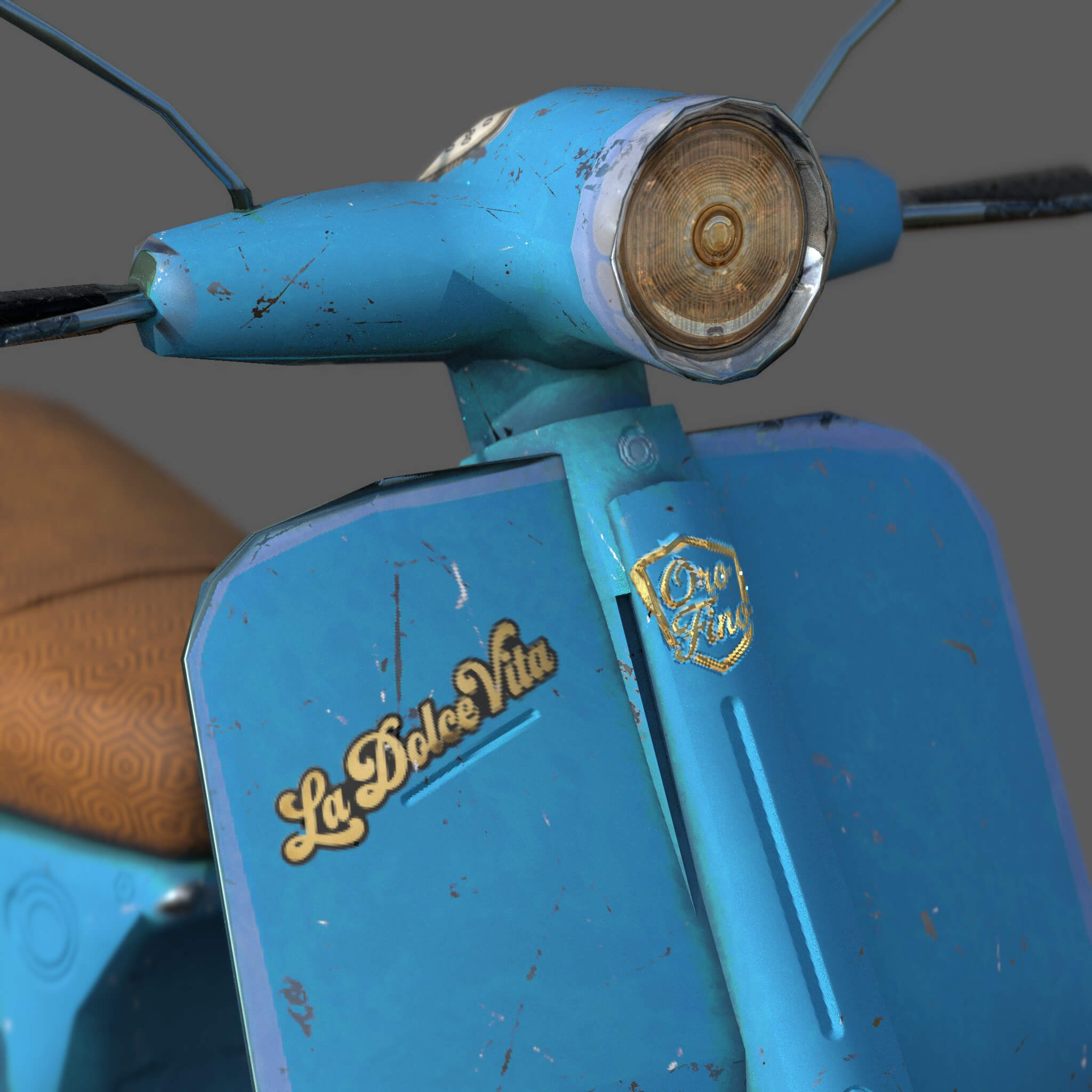 Stylized Retro Scooter Game Ready Low Poly 3D Model 5k Tris 3D Model