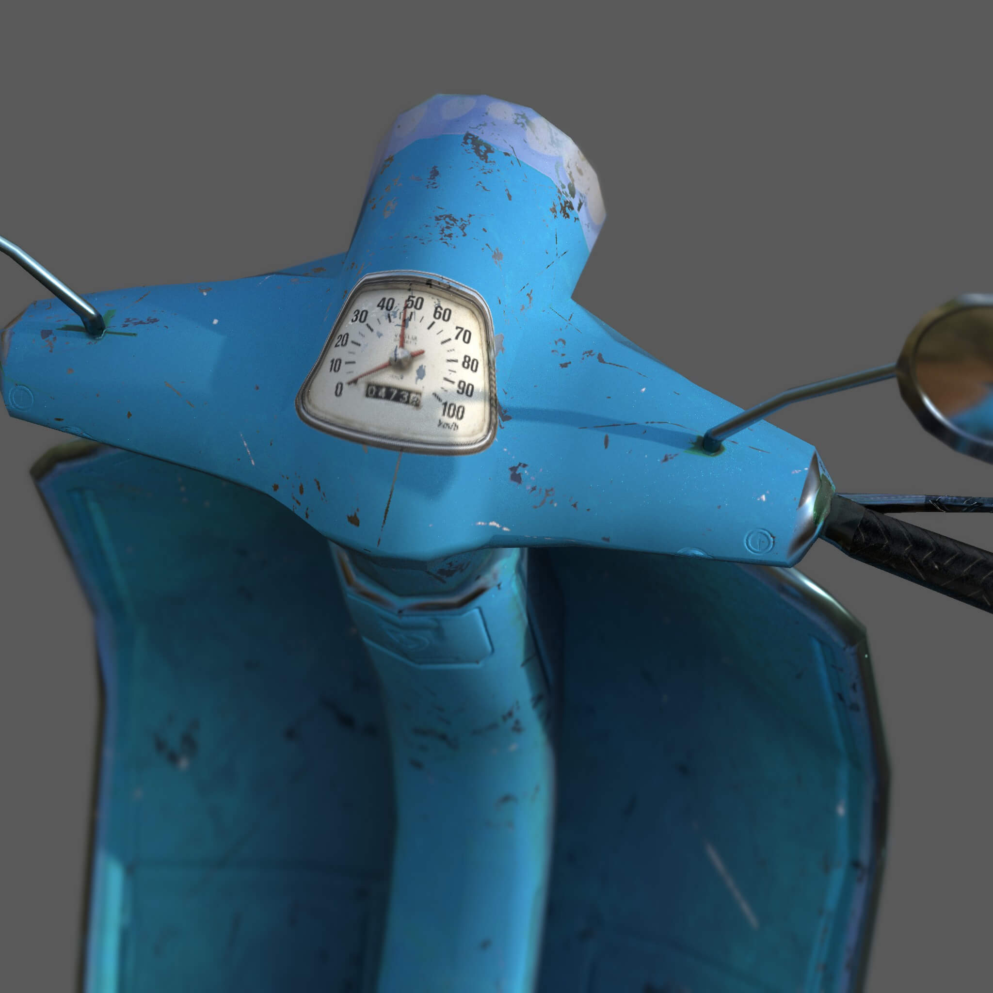 Stylized Retro Scooter Game Ready Low Poly 3D Model 5k Tris 3D Model
