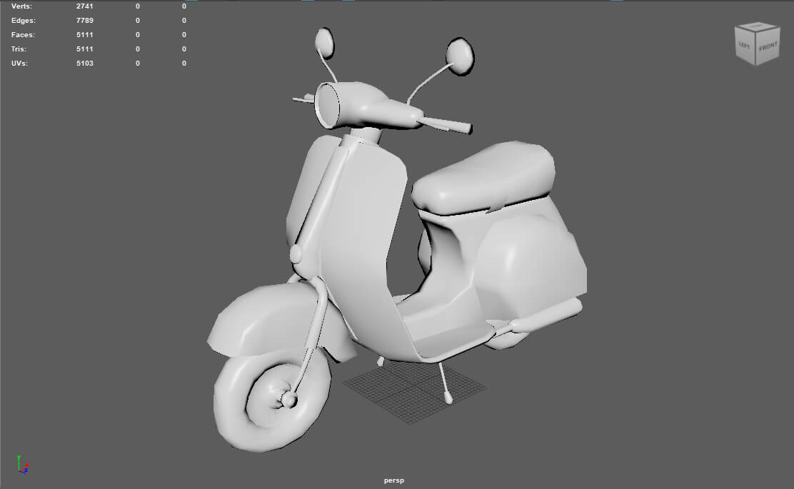Stylized Retro Scooter Game Ready Low Poly 3D Model 5k Tris 3D Model