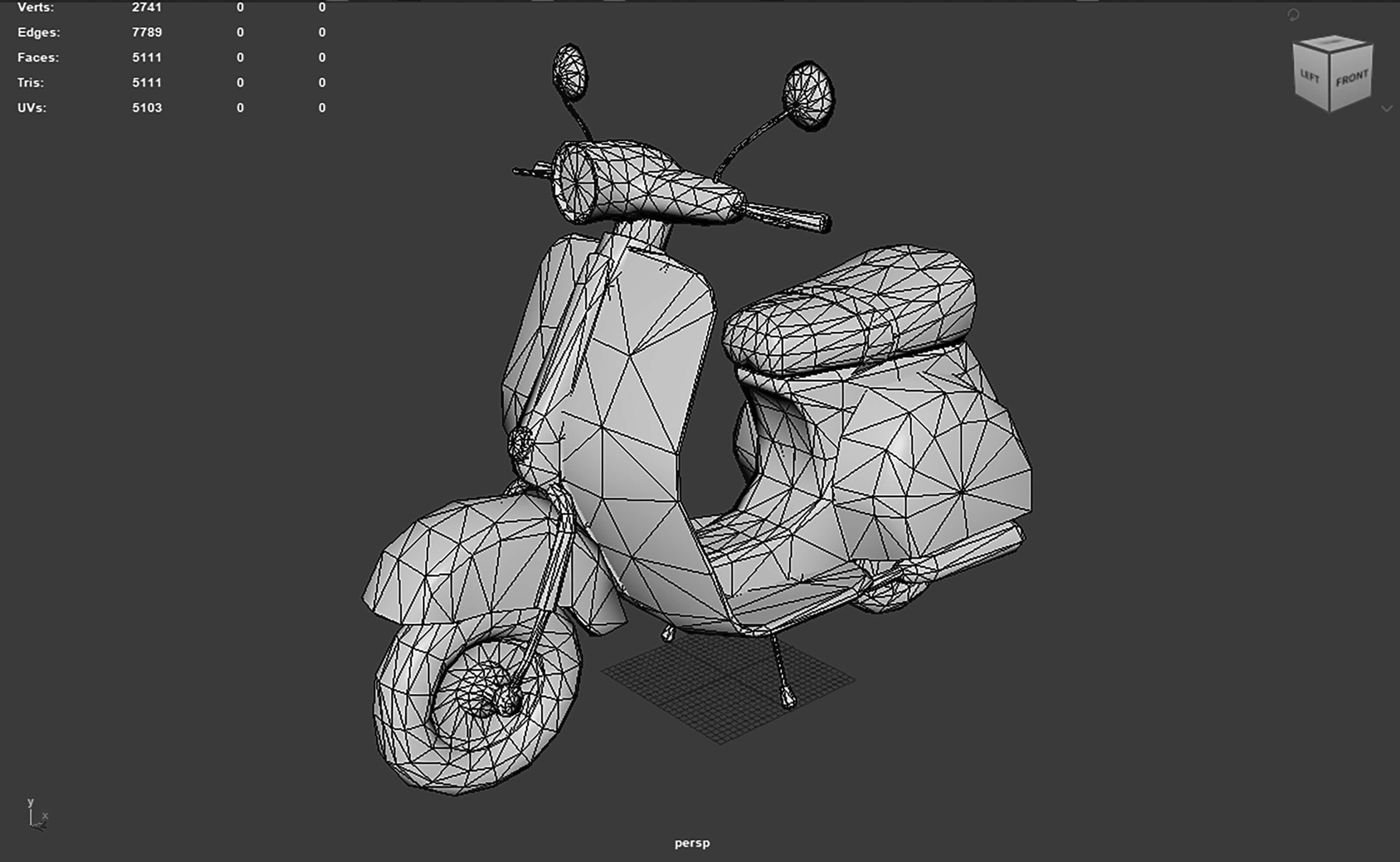 Stylized Retro Scooter Game Ready Low Poly 3D Model 5k Tris 3D Model