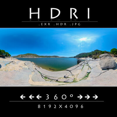 Sunny Lake Shore 360 Degree Equirectangular Hdri Panorama