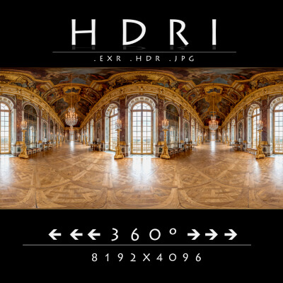 Versailles Hall of Mirrors Hdri - 8K 360 Interior Panorama