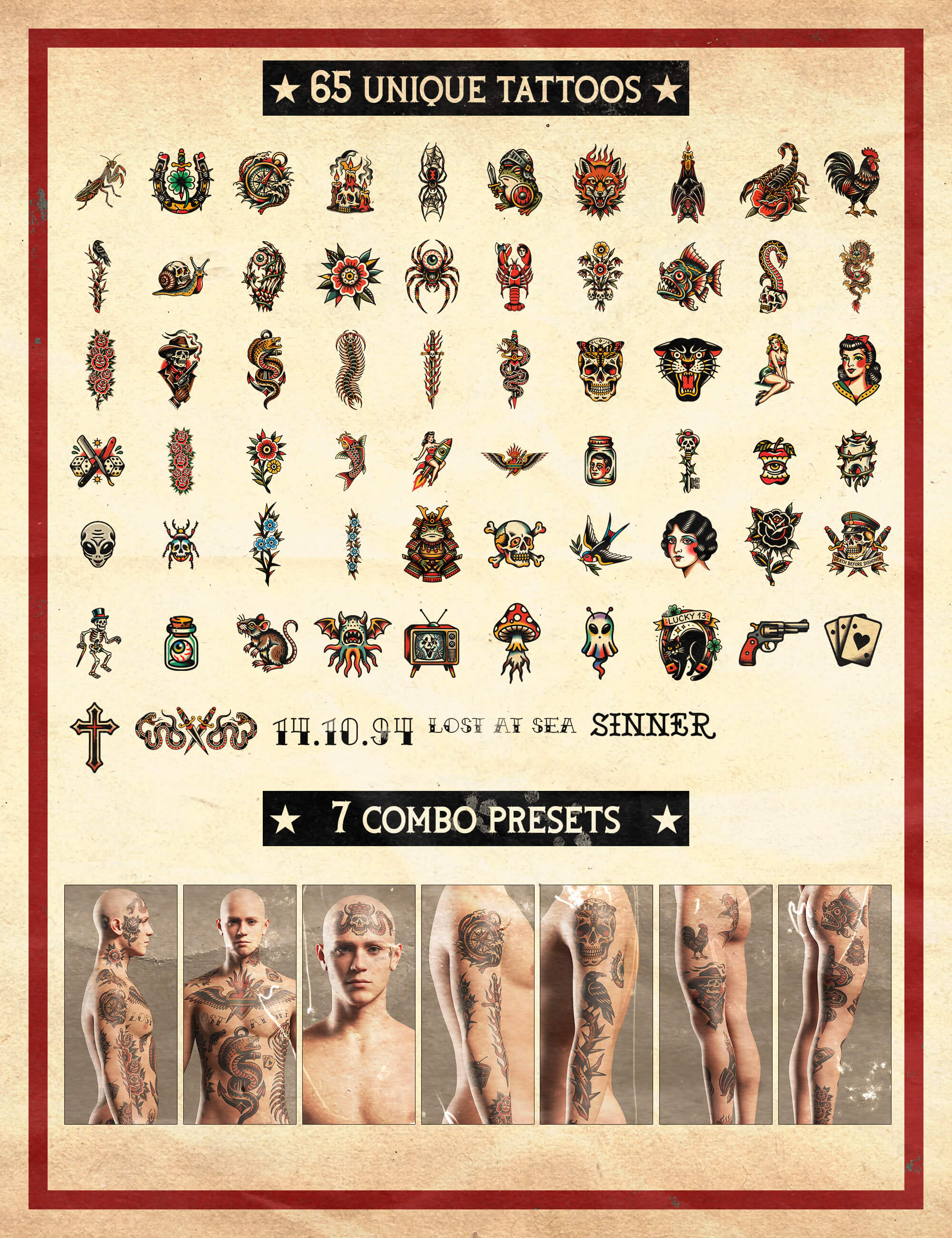 Inkworks Vol. 1 - Traditional Tattoos Daz Content