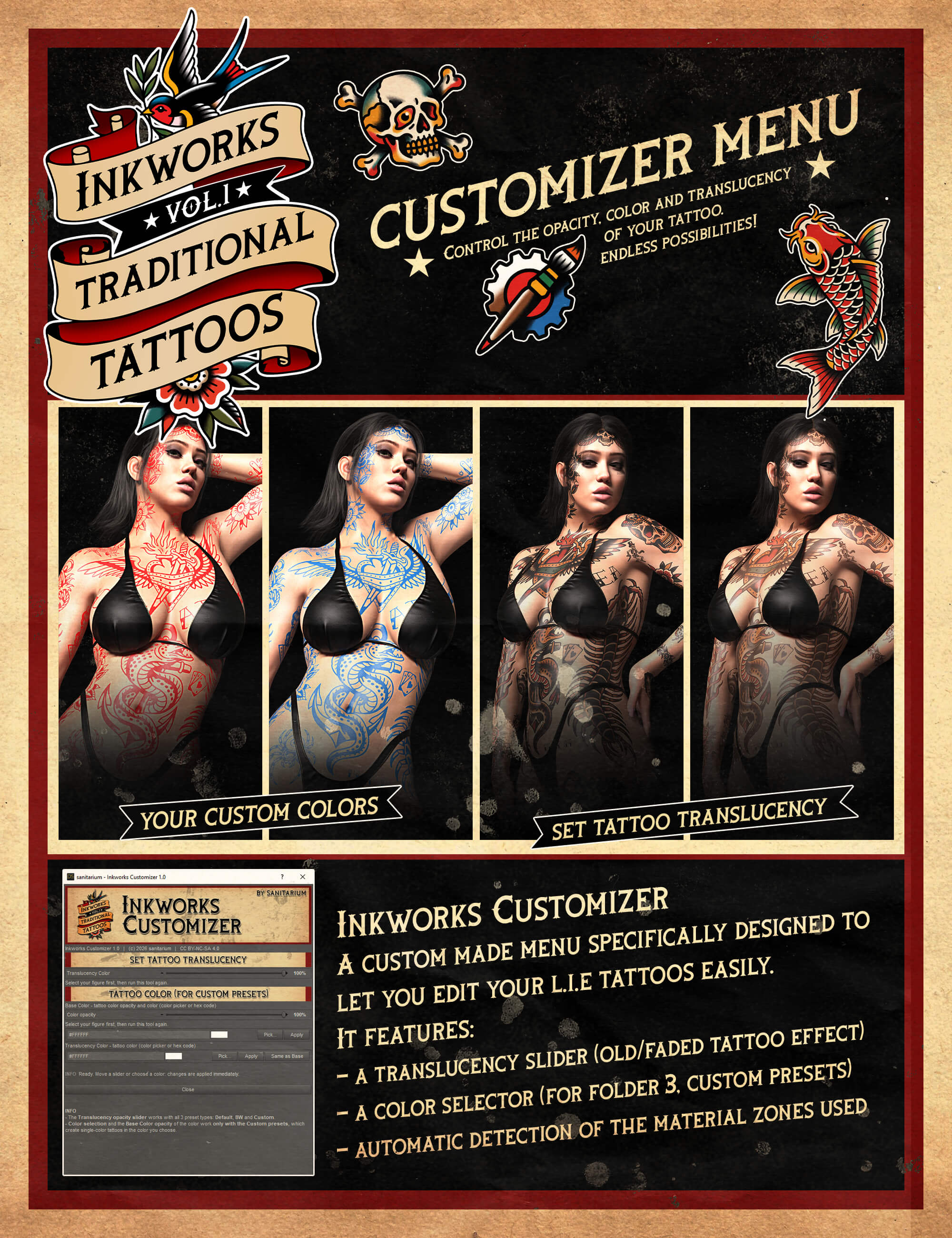 Inkworks Vol. 1 - Traditional Tattoos Daz Content