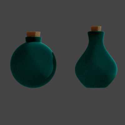 Set of Vials for Potions Blue Light
