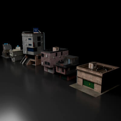 Cyberpunk Buildings 3D Model
