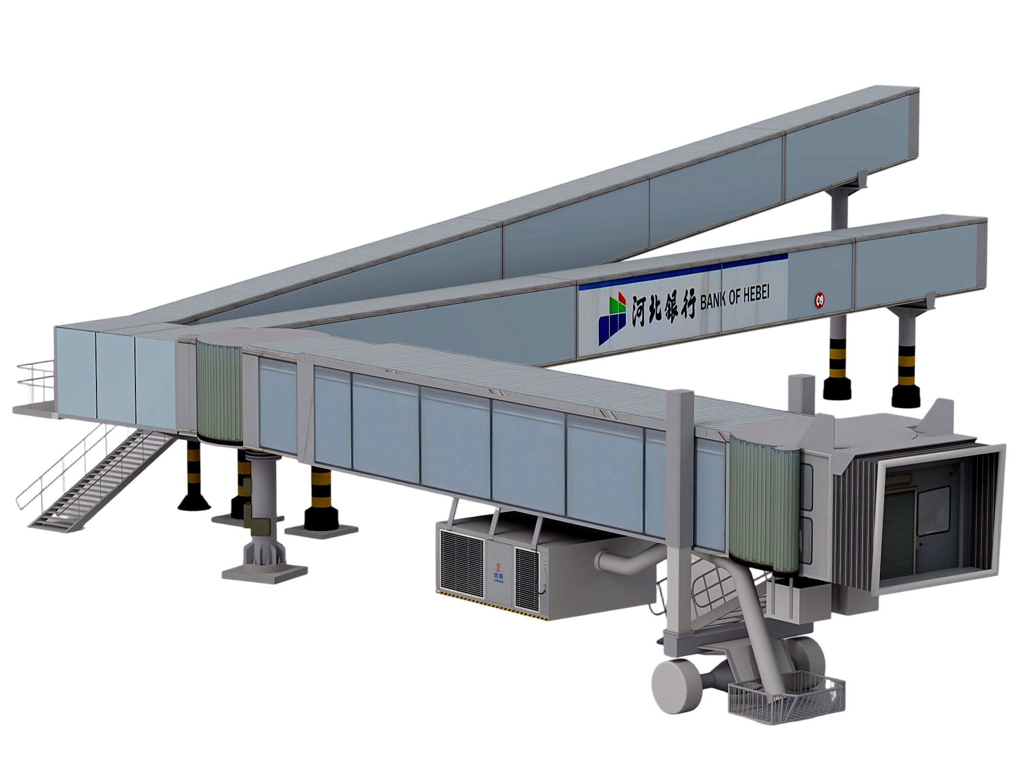 Airport Passenger Boarding Bridge 3D Model Jetway Equipment 3D Model