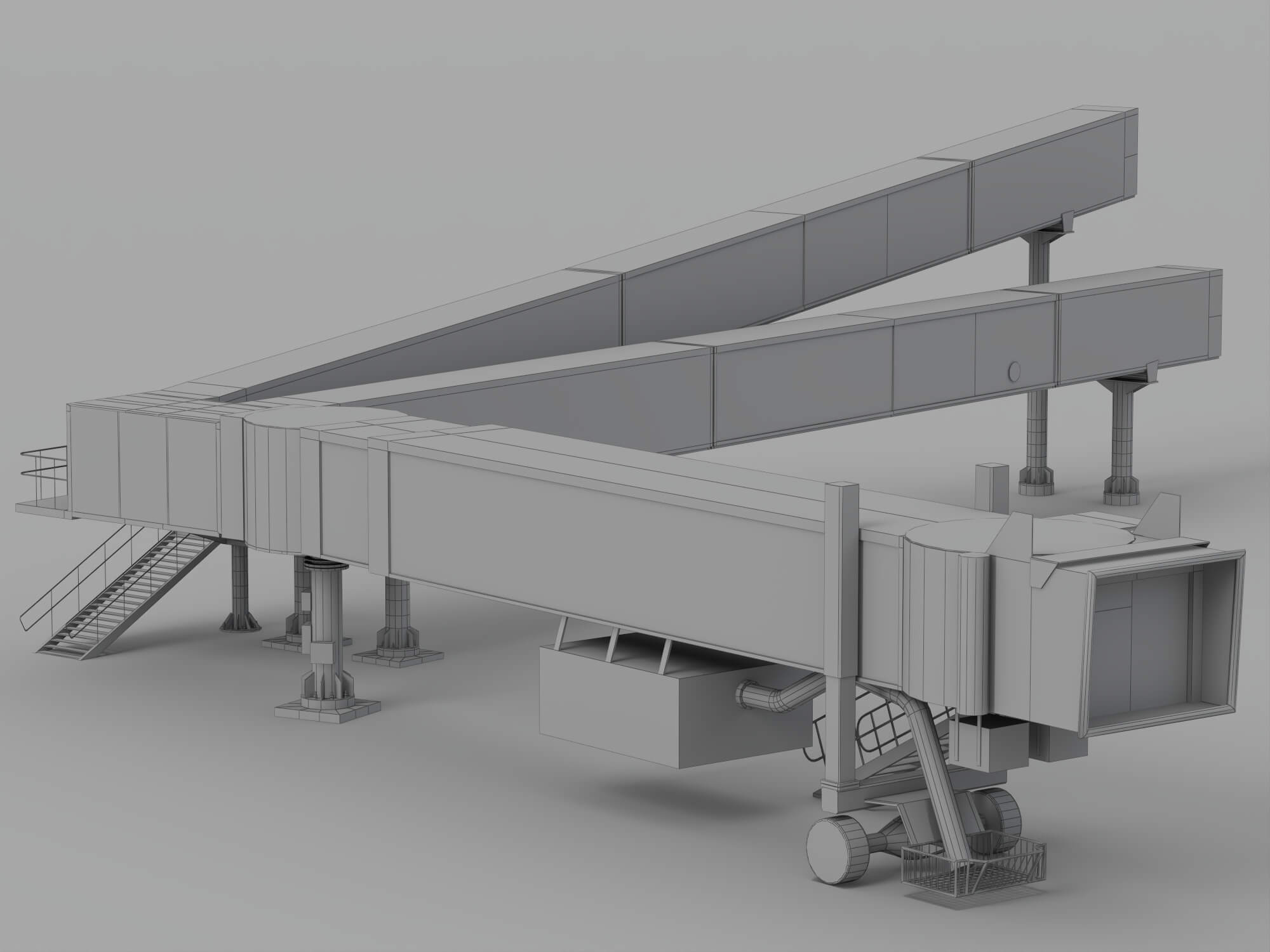 Airport Passenger Boarding Bridge 3D Model Jetway Equipment 3D Model