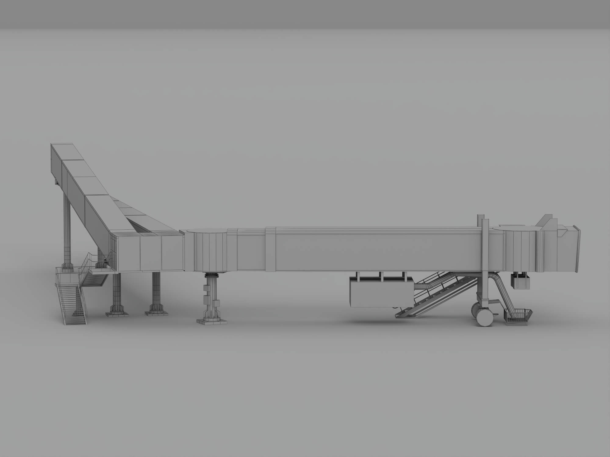Airport Passenger Boarding Bridge 3D Model Jetway Equipment 3D Model