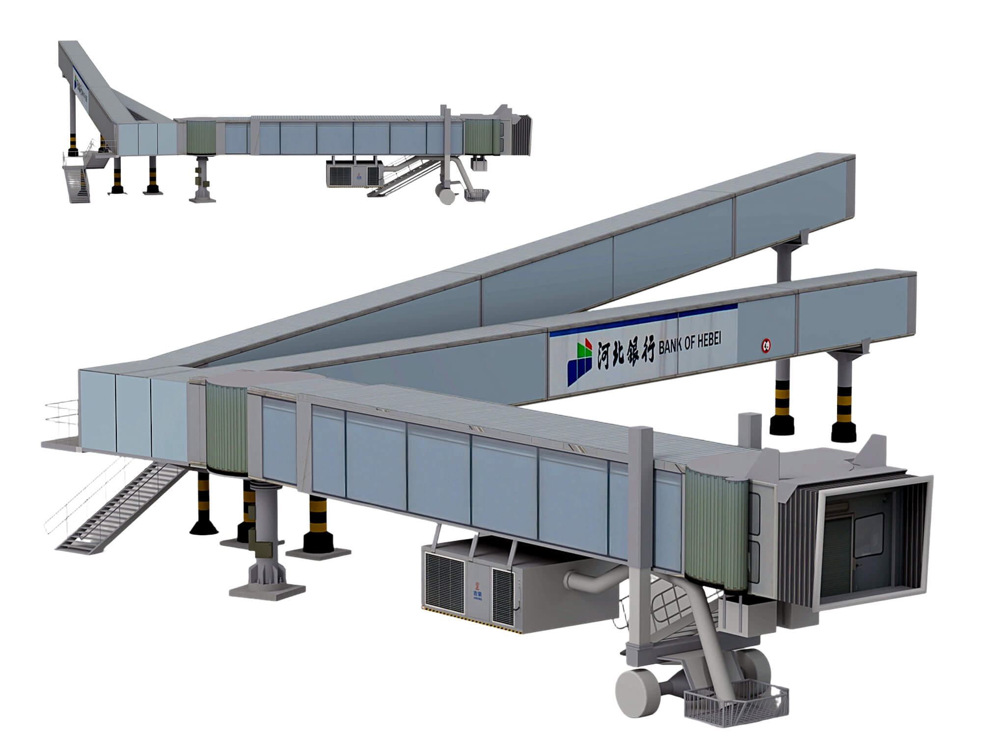Airport Passenger Boarding Bridge 3D Model Jetway Equipment 3D Model