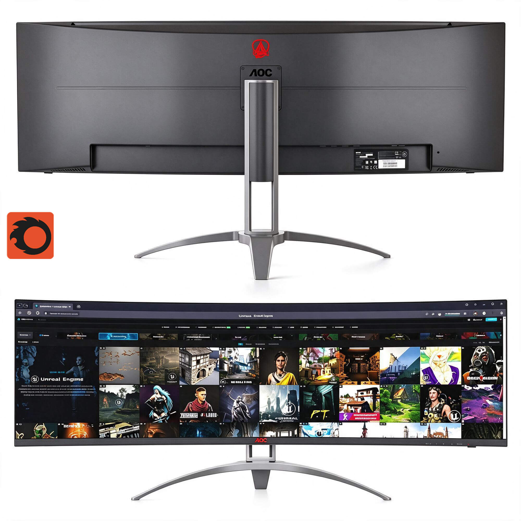AOC Ultrawide Curved Gaming Monitor 3D Model 3D Model