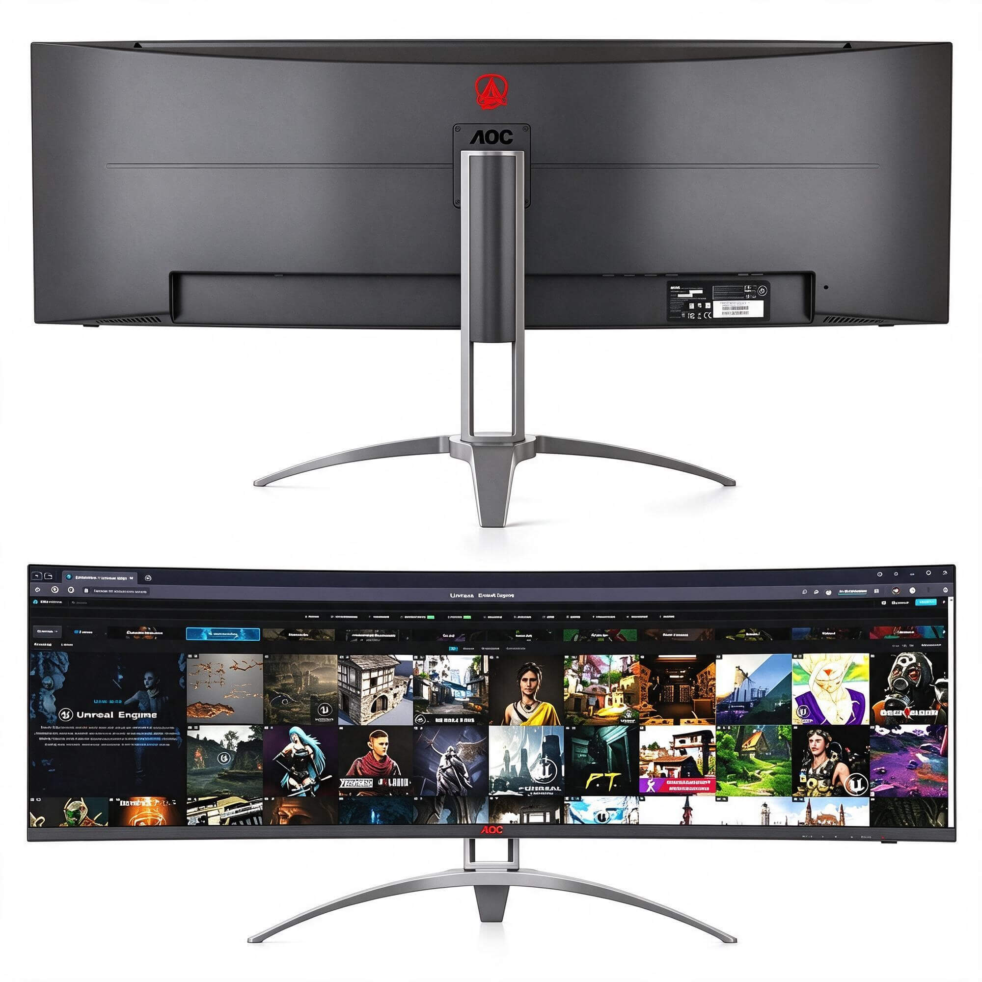 AOC Ultrawide Curved Gaming Monitor 3D Model 3D Model