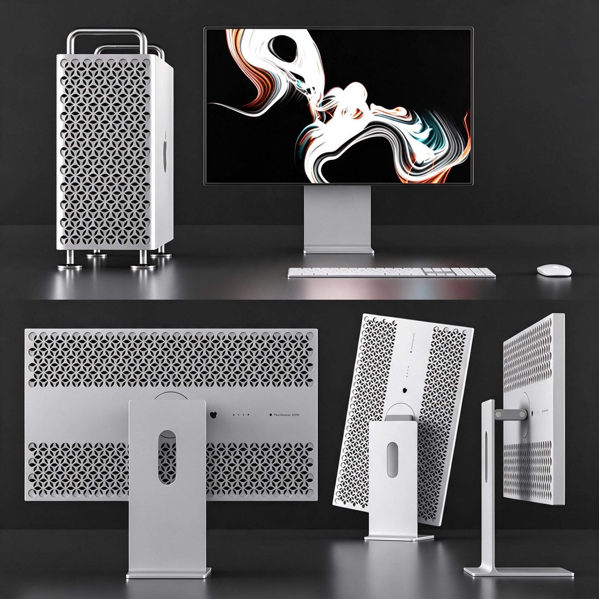 Apple Mac Pro and Studio Display Computer Set 3D Model 3D Model