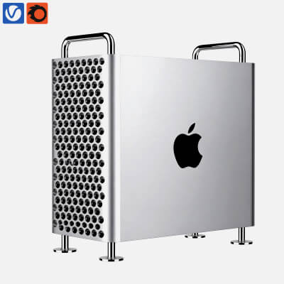 Apple Mac Pro Desktop Workstation Tower 3D Model 3D Model