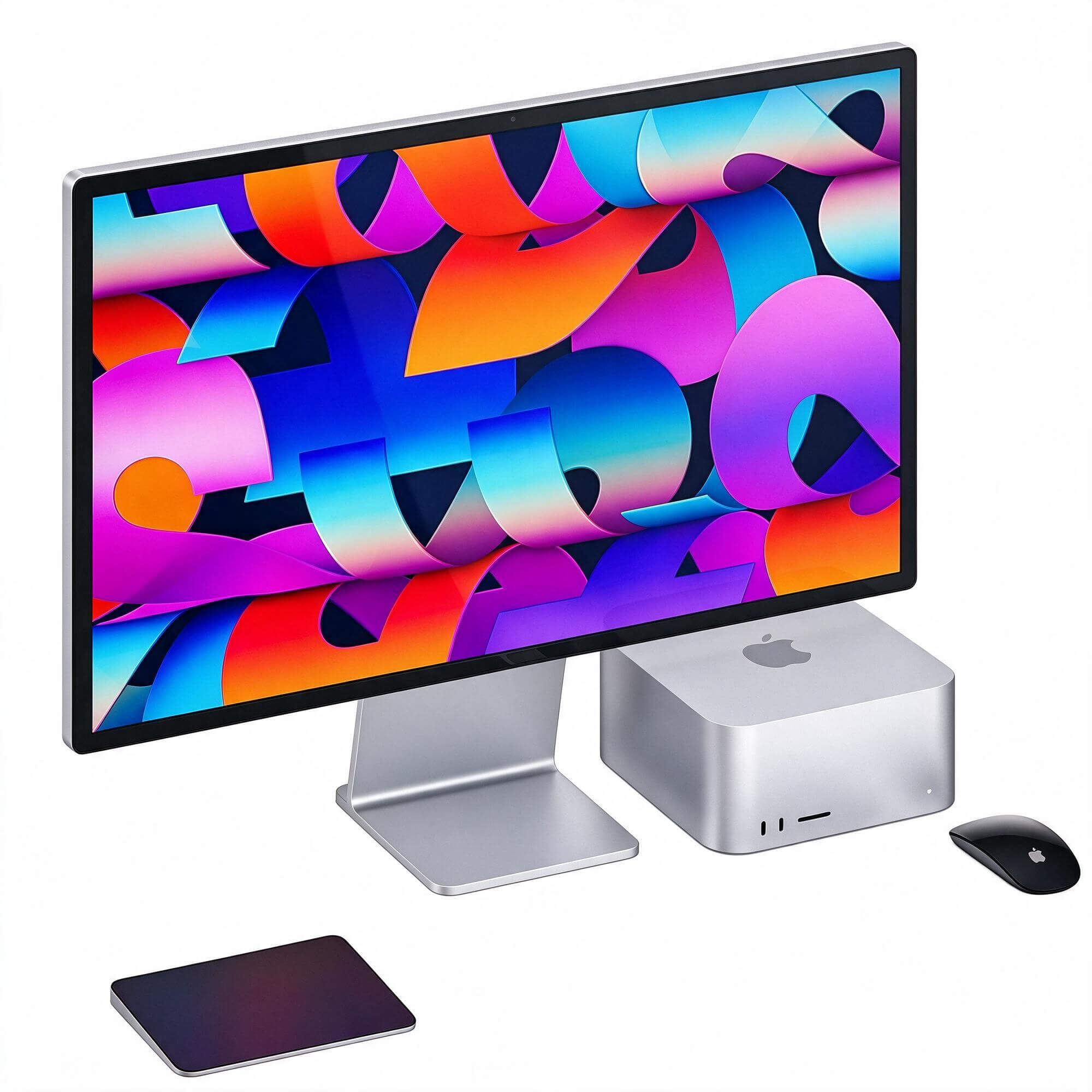 Apple Mac Studio with Display Mouse and Trackpad 3D Model 3D Model