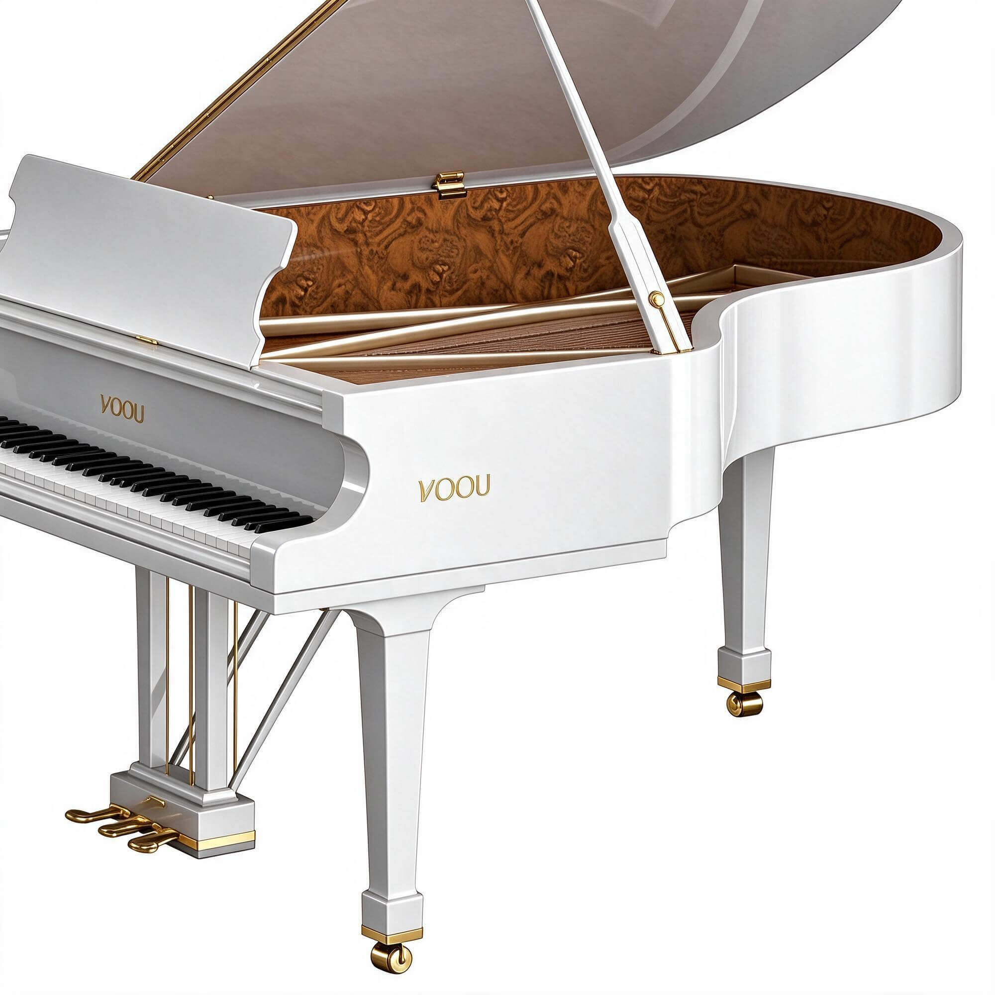 Black and White Grand Piano 2 Color Versions 3D Model 3D Model