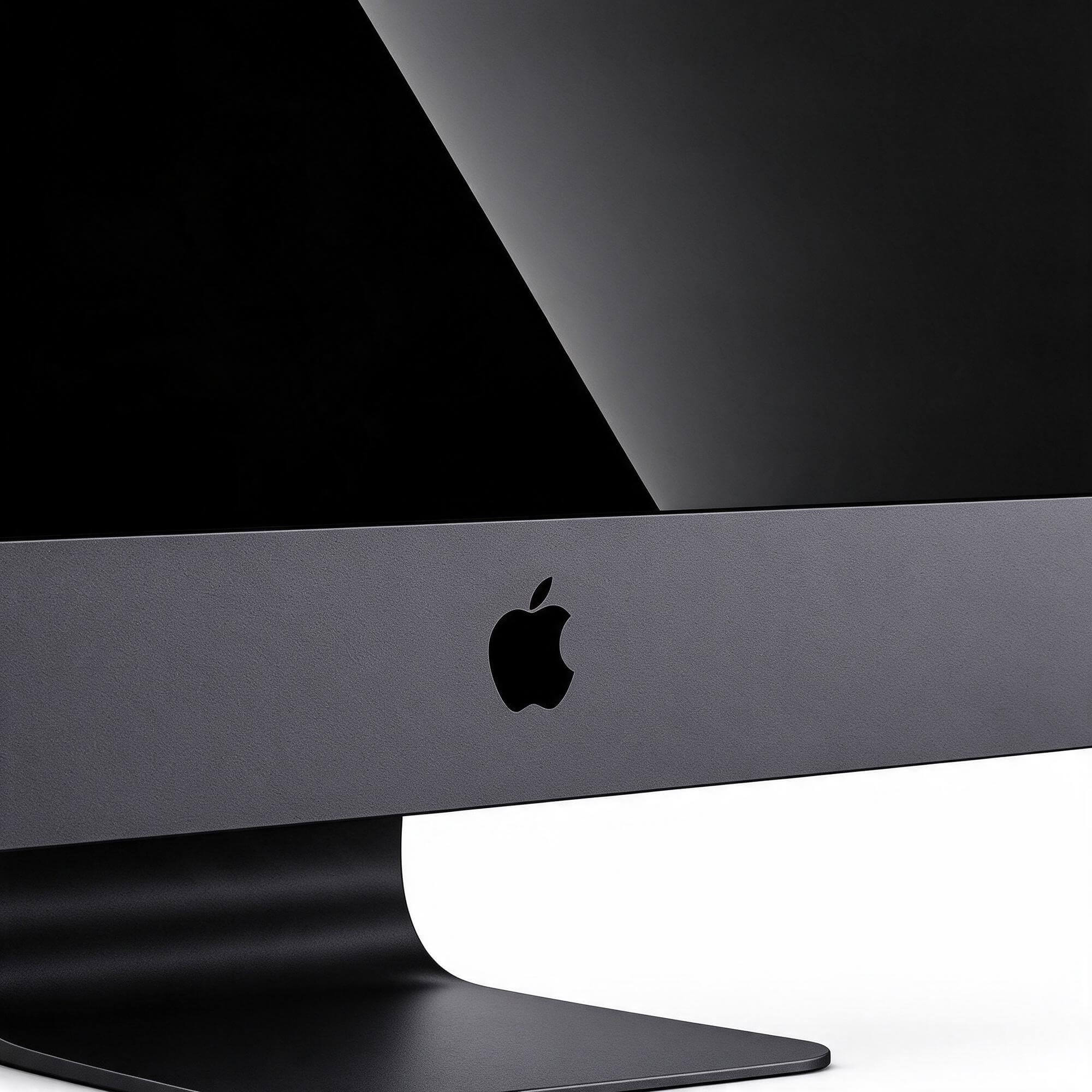 Black Apple All in One PC Set with Keyboard Mouse and Trackp 3D Model