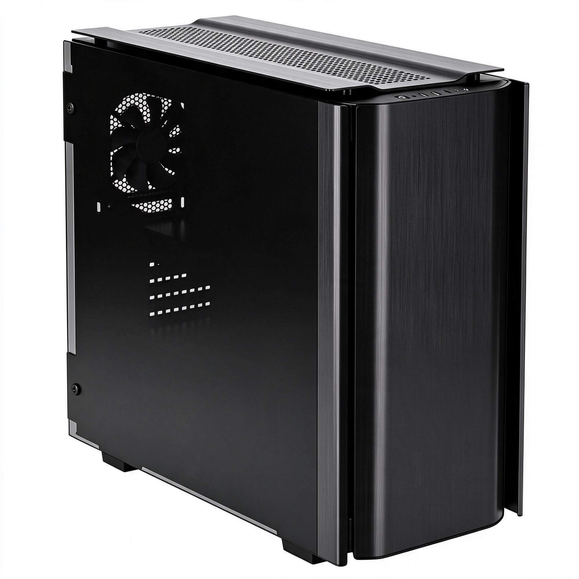 Black Brushed Aluminum PC Tower Case 3D Model 3D Model
