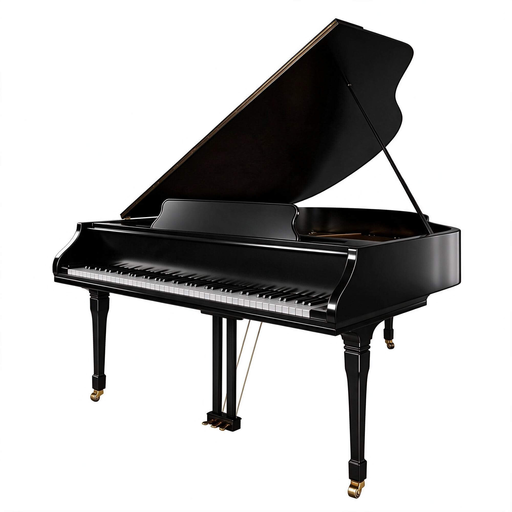 Black Gloss Grand Piano 3d Model 3D Model