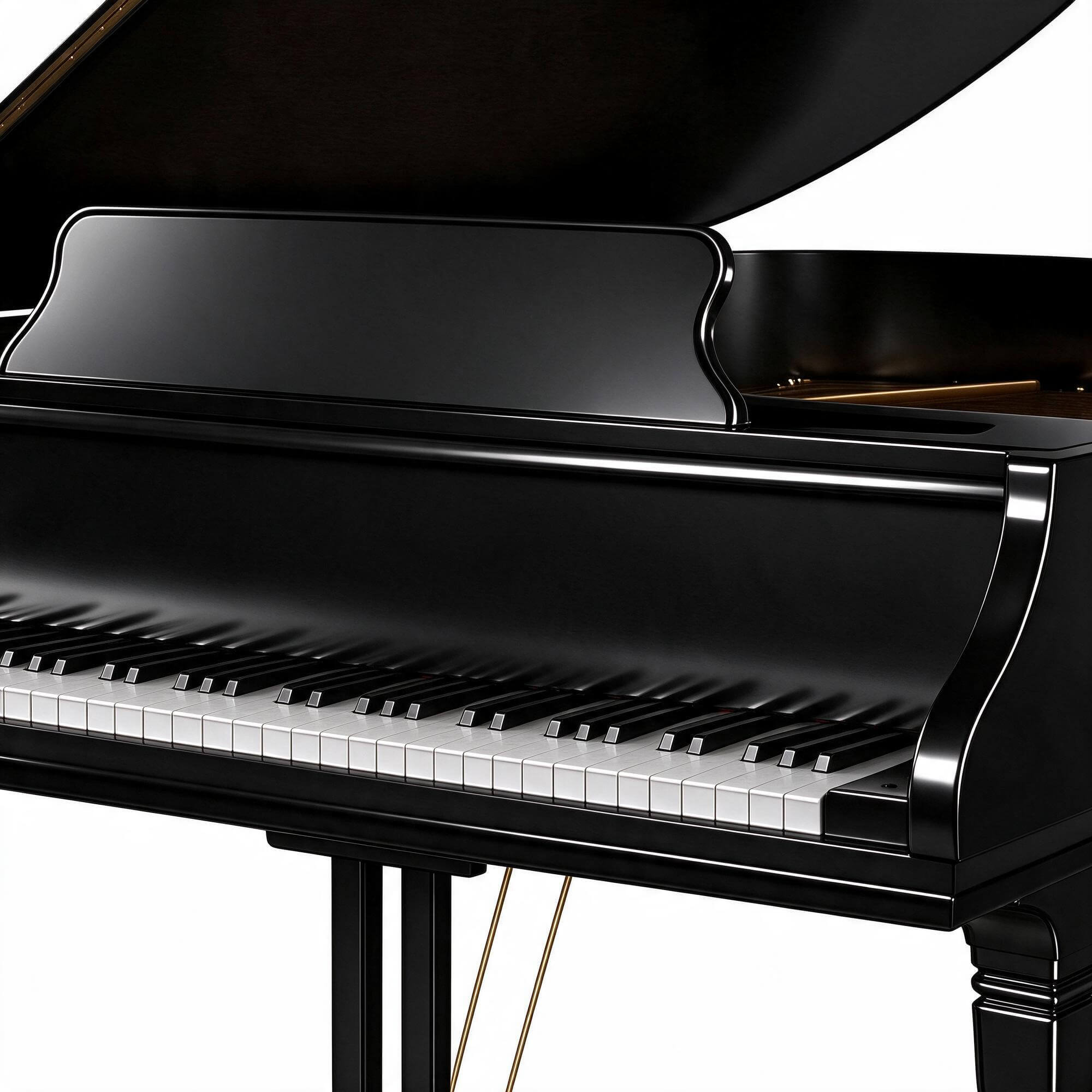 Black Gloss Grand Piano 3d Model 3D Model