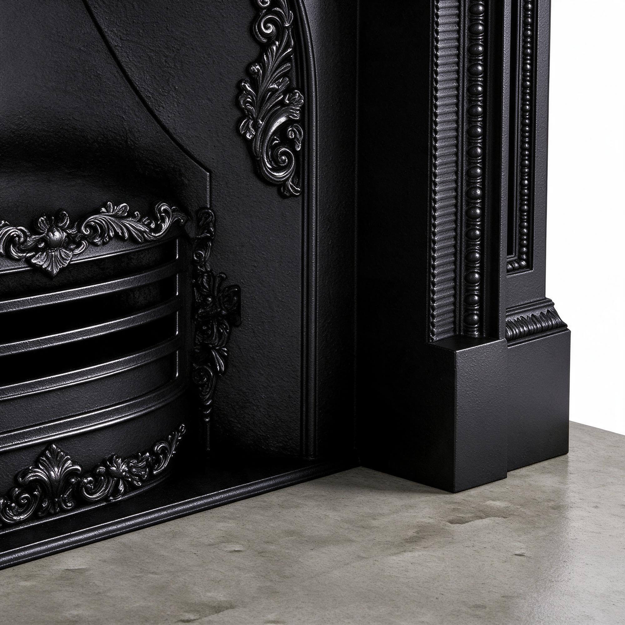 Black Ornate Victorian Carved Fireplace Mantel 3D Model 3D Model